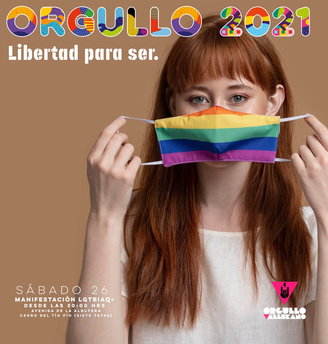 El próximo 26 de junio de 2021 nos "liberamos" de las mascarillas en espacios públicos, pero NO de la LGTBIFOBIA en la sociedad y en las instituciones, por eso os necesitamos para gritar muy alto que no vamos a ceder ni un paso en nuestra lucha. Os esperamos.
#OrgulloVallekano