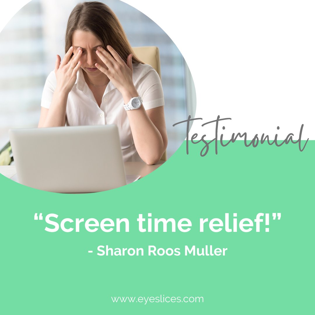 eyeSlicesSA's tweet photo. “eyeSlices® relax my eyes after a long hard day in front of computer screens and wake me up after an evening bath so that I can do the next shift of studying, reading and research. Love my eyeSlices®!” - Sharon Roos Muller #testimonialtuesday #5minmetime #eyeslices #revive5 https://t.co/K4re7KyZ9h