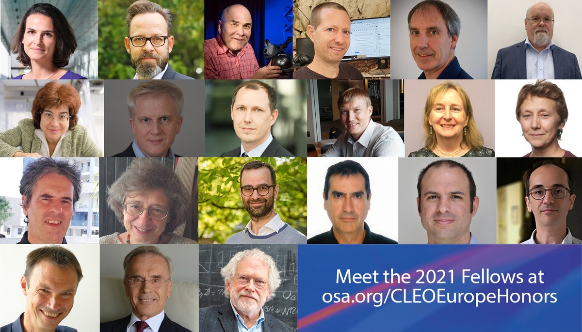 OpticaWorldwide's tweet image. Congratulations to the 2021 #OSAFellows recognized today during the CLEO Europe/#EQEC21 plenary session &amp;amp; awards ceremony! This class of Fellows have served with distinction in the advancement of #optics and #photonics

Learn more - ow.ly/C2W950FdINg