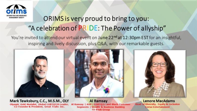 Al_ForeverProud's tweet photo. The Power of #Allyship! 🖤🏳️‍🌈

Thanks #Orims for putting on this amazing #Pride event today — Tuesday June 22nd at 12:30PM EST! 👏🏽 

Amazing panel discussion w/ a couple of my favourite people! @marktewks &amp; Lenore MacAdams 🤗 

To register: https://t.co/mKZNUlsxv3

#HappyPride! https://t.co/qB809g4vDI