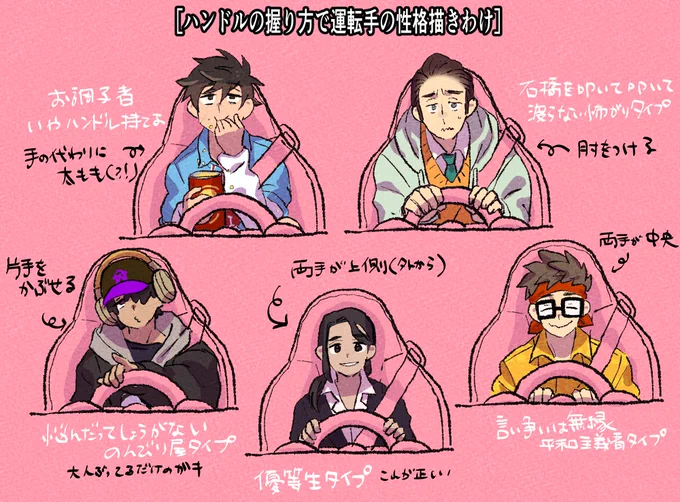 ハンドルの握り方で運転手の性格を書き分けてみました。
 #TEDDYtheBUDDY 