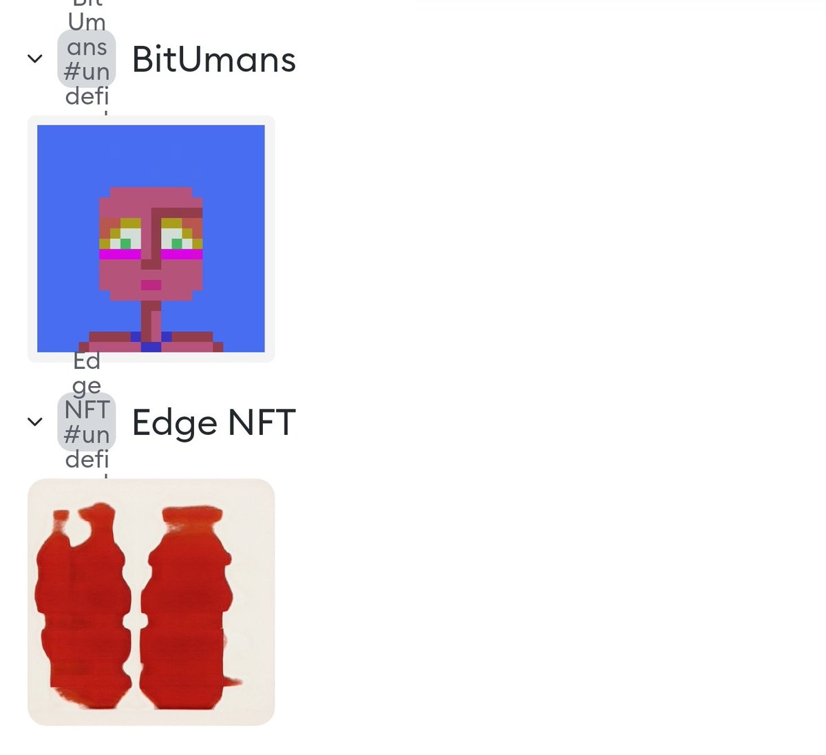 I like my new NFTs 😍

<a href="/worldofumans/">Uman</a> 
<a href="/edge_gallery/">Edge Art Gallery</a>