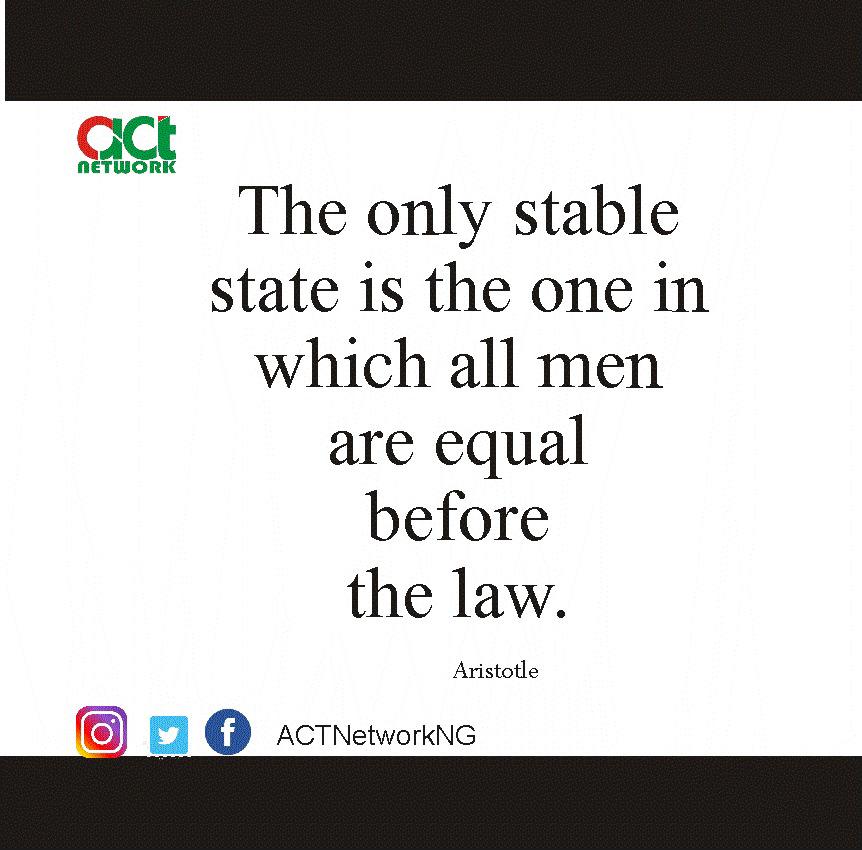 ActNetworkNG's tweet photo. Equality before the law. #ACTNetwork https://t.co/KeJLGlLCRs