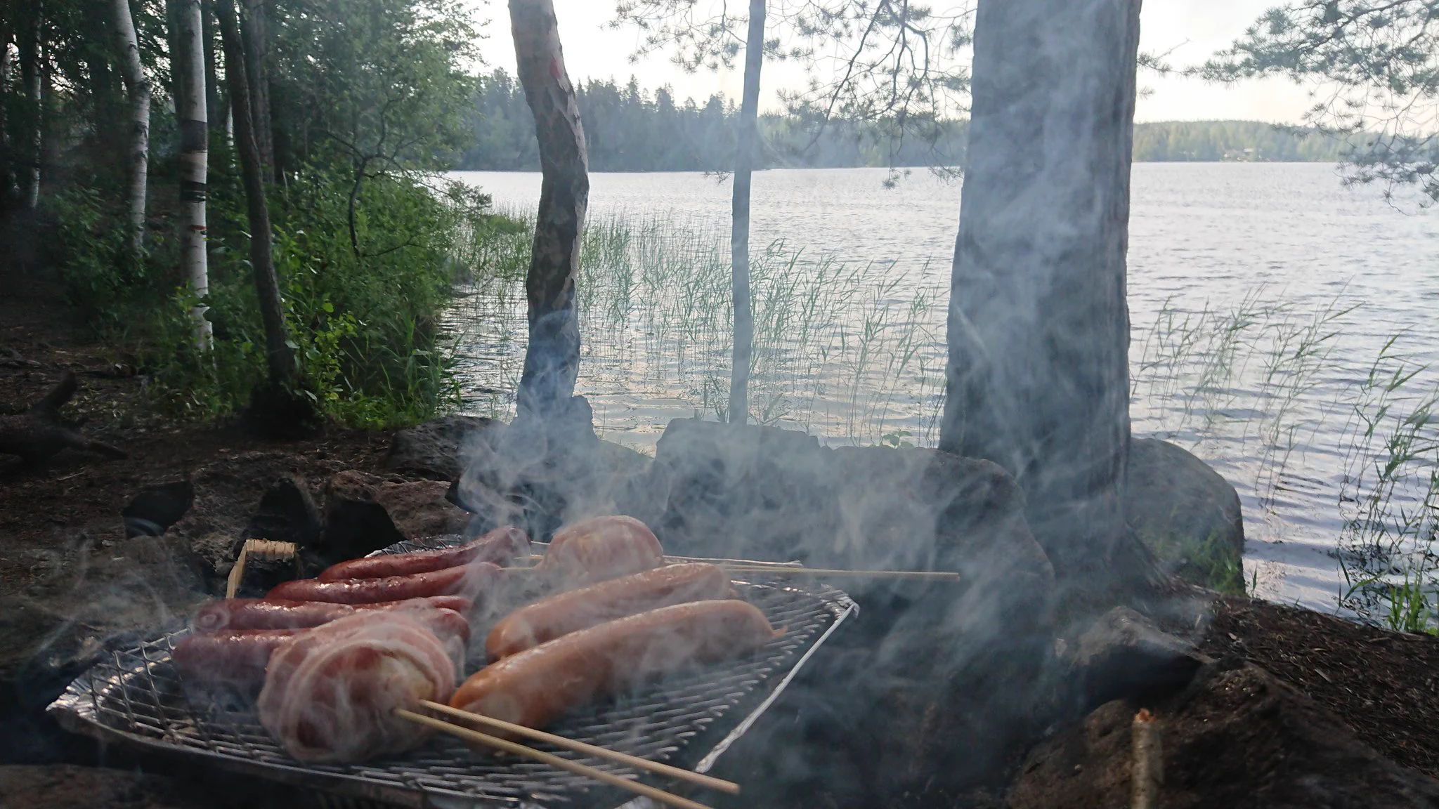フィンランドの人生が変わるBBQ！マッシュルームにチーズを詰めてベーコンで巻いて焼く！！