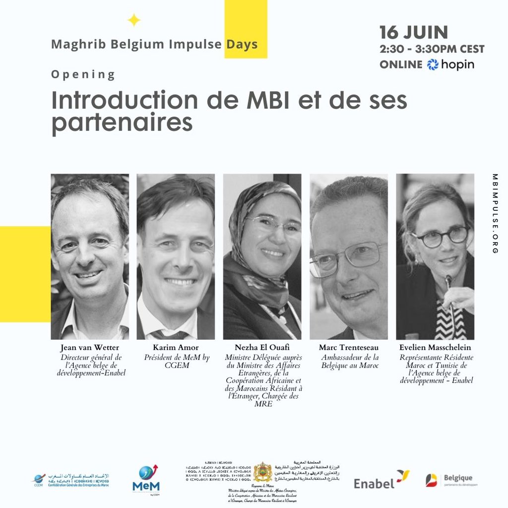 Enabel_Belgium's tweet photo. 🇲🇦🇧🇪 Vous avez manqué les Maghrib Belgium Impulse Days des 16 et 17 juin?
Entrepreneuriat, investissement, financement... Retrouvez les panels de l'évènement ici ➡️ https://t.co/qaHtLvU5Ps
#MBI #MBIDays #Entrepreneurship https://t.co/WPk904rRzY