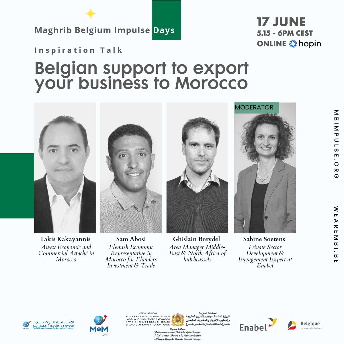 Enabel_Belgium's tweet photo. 🇲🇦🇧🇪 Vous avez manqué les Maghrib Belgium Impulse Days des 16 et 17 juin?
Entrepreneuriat, investissement, financement... Retrouvez les panels de l'évènement ici ➡️ https://t.co/qaHtLvU5Ps
#MBI #MBIDays #Entrepreneurship https://t.co/WPk904rRzY