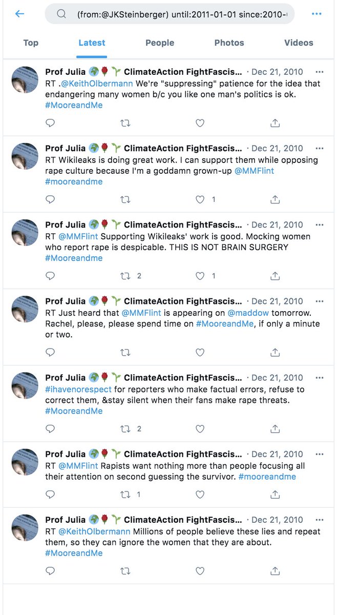 Julia is ecosocialist: "merging aspects of Marxism, socialism, environmentalism and ecology.Eco-socialists generally believe that the capitalist system is the cause of social exclusion."She starts at 2010 twitter, 8 tweets that year, and then a pause for 5 years: