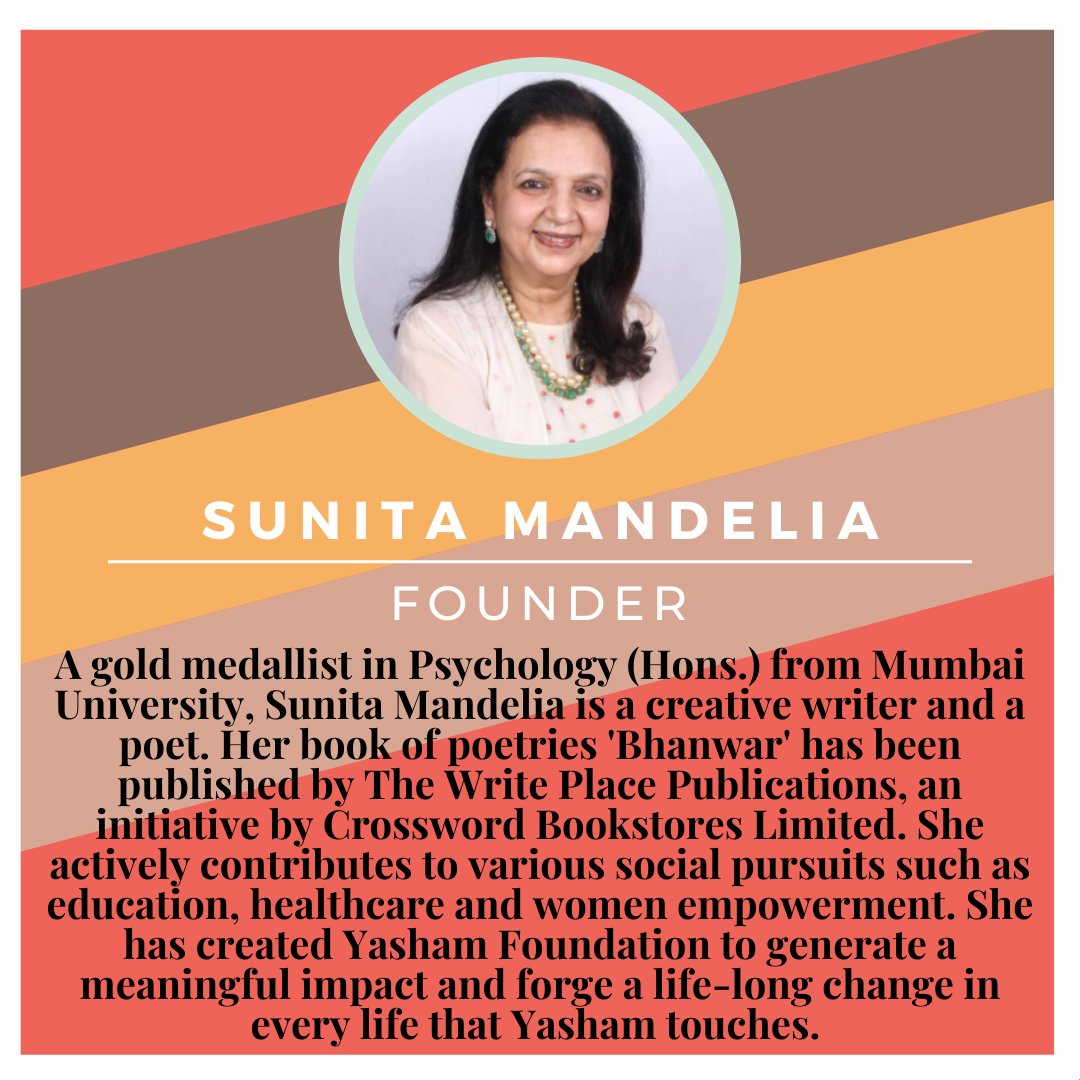 YashamFoundati2's tweet photo. Sunita Mandelia, the Founder Trustee of Yasham Foundation, created this organisation in 2014 with all volunteers who are inspired to work incessantly to make a difference in the community. (1/3) https://t.co/FpqKvGwMxM