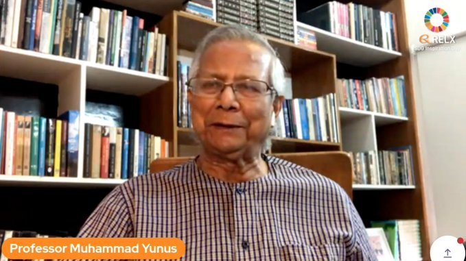 Currently on the main stage at the @RELXHQ #SDGinspirationday is Professor Muhammad Yunus @Yunus_Centre who pioneered the concepts of microcredit and microfinance and was awarded the 2006 Nobel Peace Prize for founding the @grameenbank Join us here: bit.ly/SDGinsp