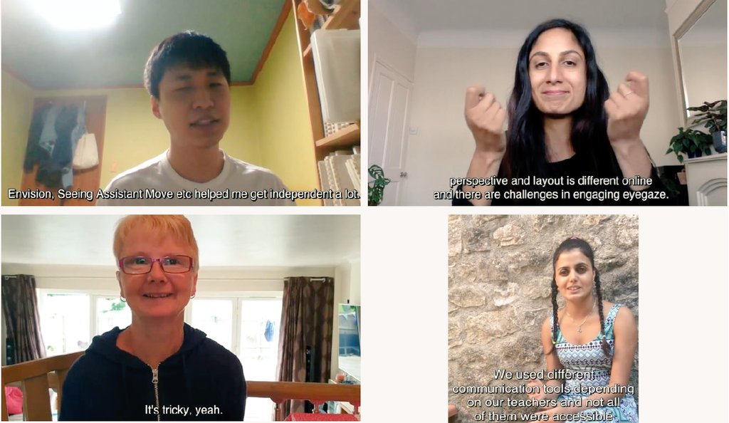 abracabadger's tweet photo. New article "Lockdown Experiences". 4 perspectives about #accessibility:
Inho Seo (South Korea) is a blind undergrad student.
Sannah (UK) is a deaf sign language user.
Jan (UK) has aphasia.
Roobi (Italy) is partially sighted.
https://t.co/ou1uS5y5t0
@sigaccess #ASSETS2020 https://t.co/T0FizN2SZq