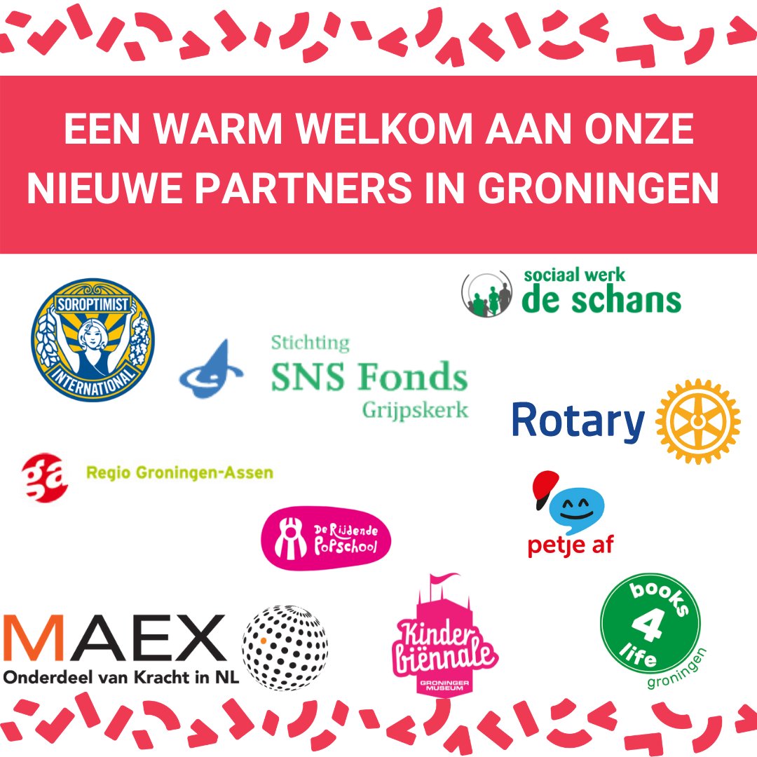 Move Groningen (@stmovegroningen) on Twitter photo Machtig mooi schooljaar, mede dankzij onze nieuwe partners!
<a href="/bjw_swds/">Buurtwerk Jeugd & Jongeren</a> <a href="/Rotarygroningen/">Rotarygroningen</a> centrum <a href="/Petjeaf_NL/">Petje af Nederland</a> Eemsdelta <a href="/DRPopschool/">De Rijdende Popschool</a> <a href="/RegioGA/">Regio Groningen-Assen</a> <a href="/groningermuseum/">Groninger Museum</a> Kinderbiennale <a href="/MAEX_krachtinNL/">MAEX</a> impuls @B4L_Groningen @NLSoroptimist Groningen Machtig mooi schooljaar, mede dankzij onze nieuwe partners!
<a href="/bjw_swds/">Buurtwerk Jeugd & Jongeren</a> <a href="/Rotarygroningen/">Rotarygroningen</a> centrum <a href="/Petjeaf_NL/">Petje af Nederland</a> Eemsdelta <a href="/DRPopschool/">De Rijdende Popschool</a> <a href="/RegioGA/">Regio Groningen-Assen</a> <a href="/groningermuseum/">Groninger Museum</a> Kinderbiennale <a href="/MAEX_krachtinNL/">MAEX</a> impuls @B4L_Groningen @NLSoroptimist Groningen