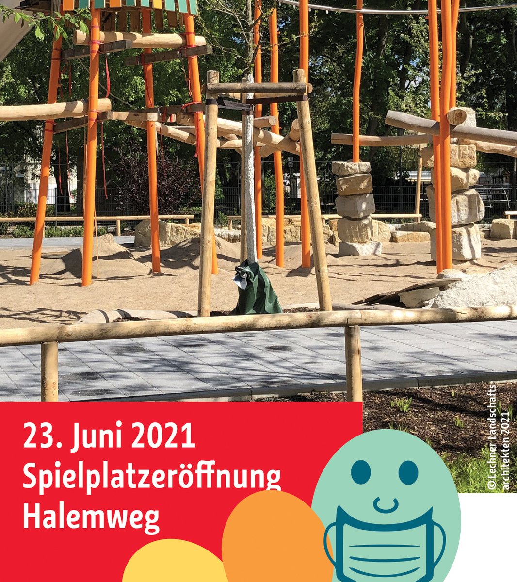 GrueneBVVCW's tweet photo. Morgen, 23. Juni 15:30 Uhr wird der Spielplatz am #Halemweg hinter dem U-Bahnhof nach grundlegender Erneuerung eröffnet. Stadtrat Oliver Schruoffeneger: Die Spielgeräte wurden aus einheimischen Hölzern hergestellt. Große Sandsteine laden die Kinder zum Klettern ein.
#Spielwald https://t.co/jpXScfCDFT