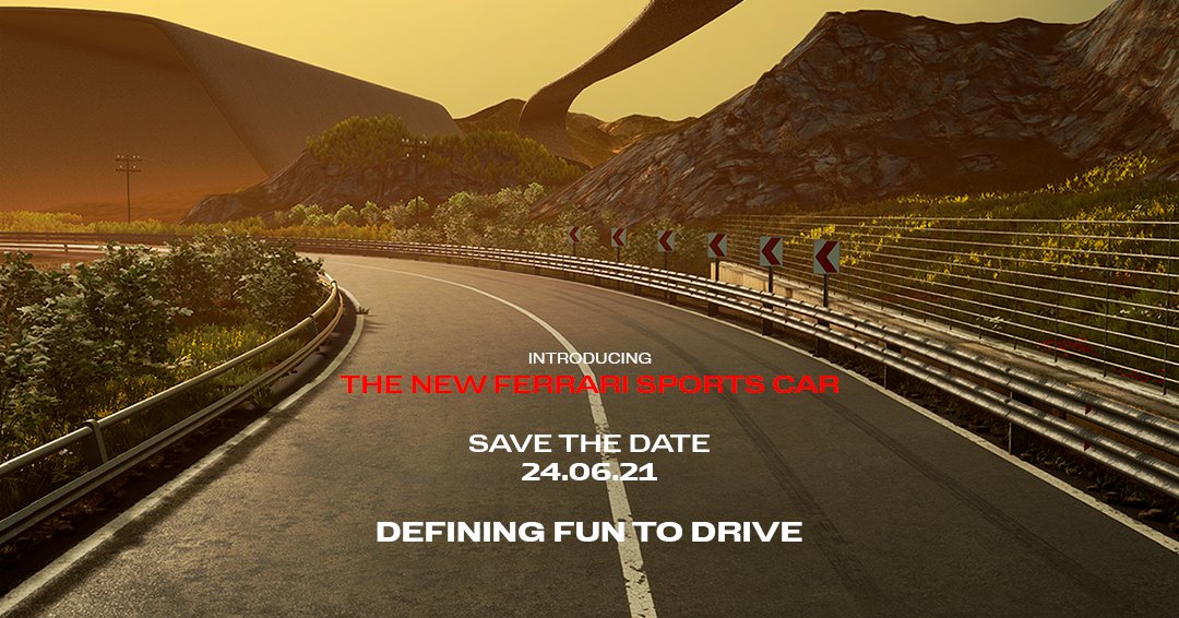 Two days to go until the live launch that will define Fun to Drive.
The new Ferrari sports car is coming. Tune into the live stream on 24.06.21 at 2:30 PM CEST.
#Ferrari