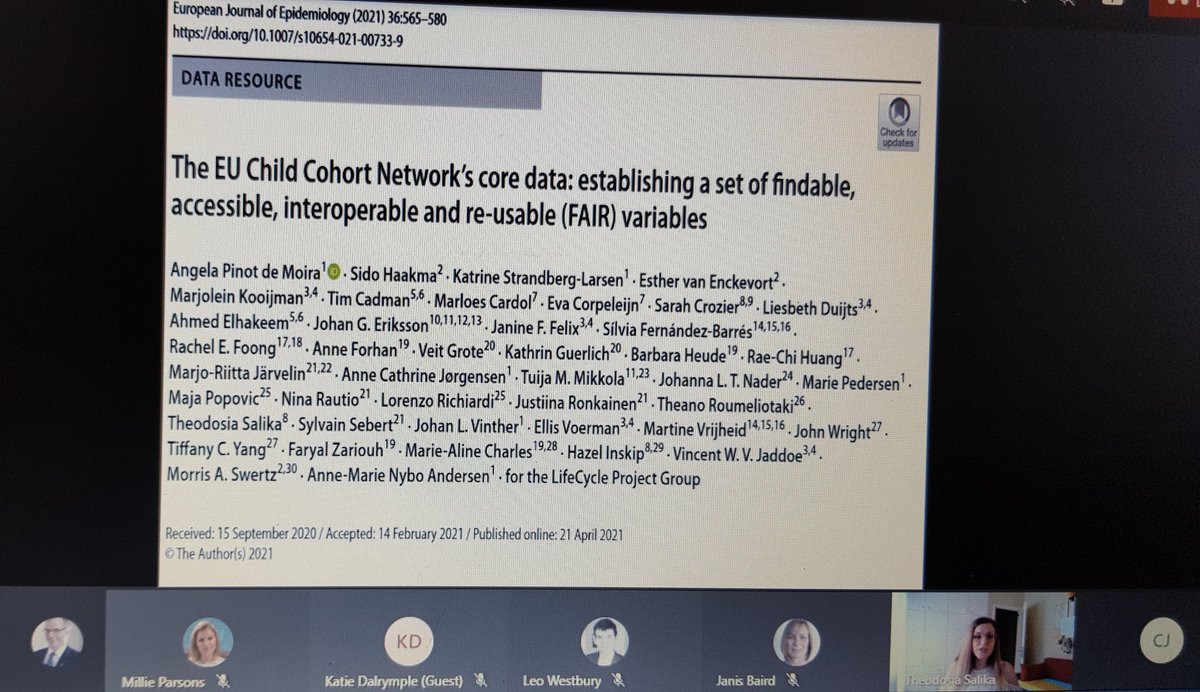Great discussion on the fantastic and novel data work + methods developed by @TheoStatsWorld @HazelInskip for <a href="/LifeCycle_EU/">EU Child Cohort Network</a> a great resource for future research <a href="/MRC_LEU/">MRCLEC</a>