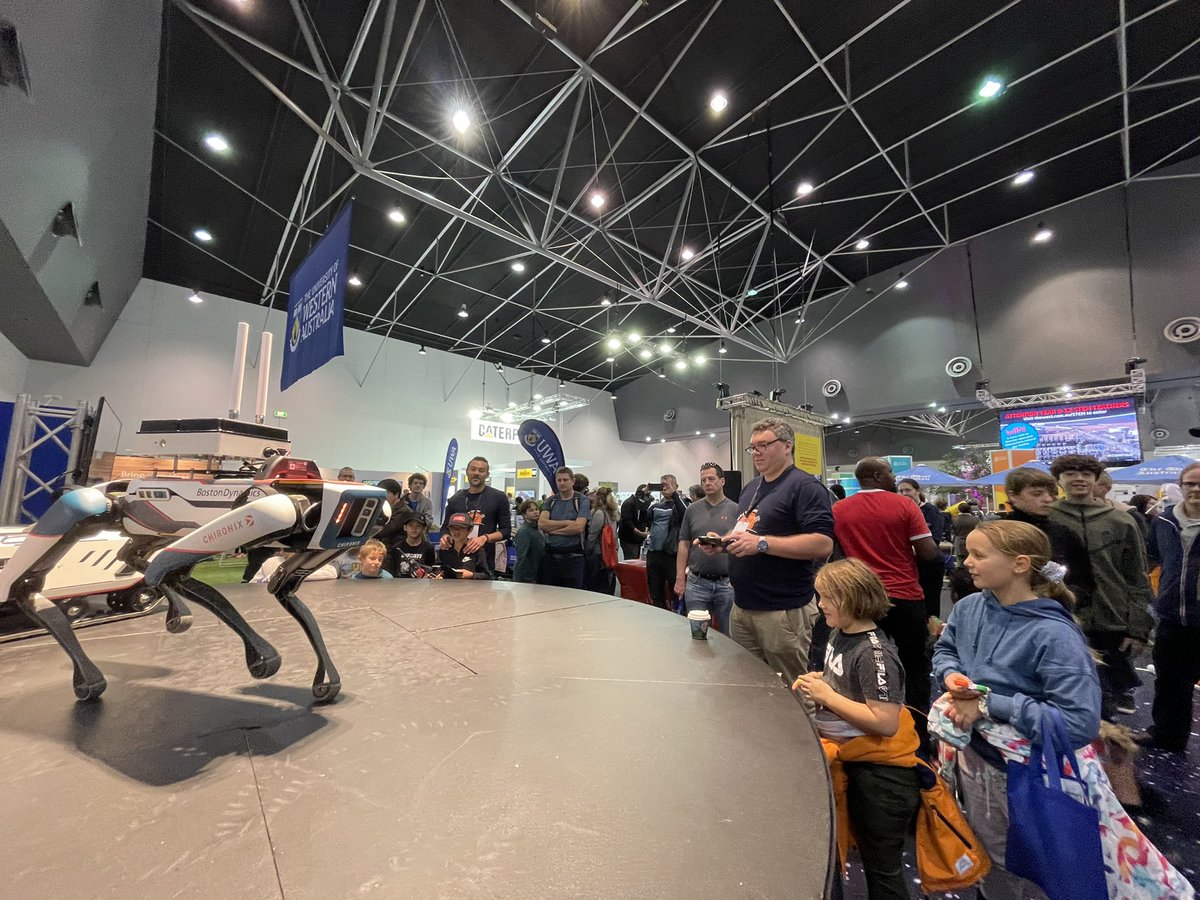 Chironix_Tech's tweet photo. That’s a wrap for us at #RTSPerth 2021!
We’re super happy to have shared the robotic experience over the last few days!
Thanks so much to everyone that visited us with spot and bunker. We hope everyone left with some inspiration for the future! https://t.co/C3PuVIF8Td