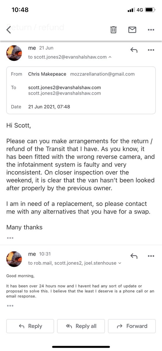 Mozzarellanatio's tweet photo. @BBCWatchdog @MartinSLewis Think twice before buying a van from @evanshalshawuk their product knowledge and customer service is horrendous! https://t.co/pOC2sz0GaX