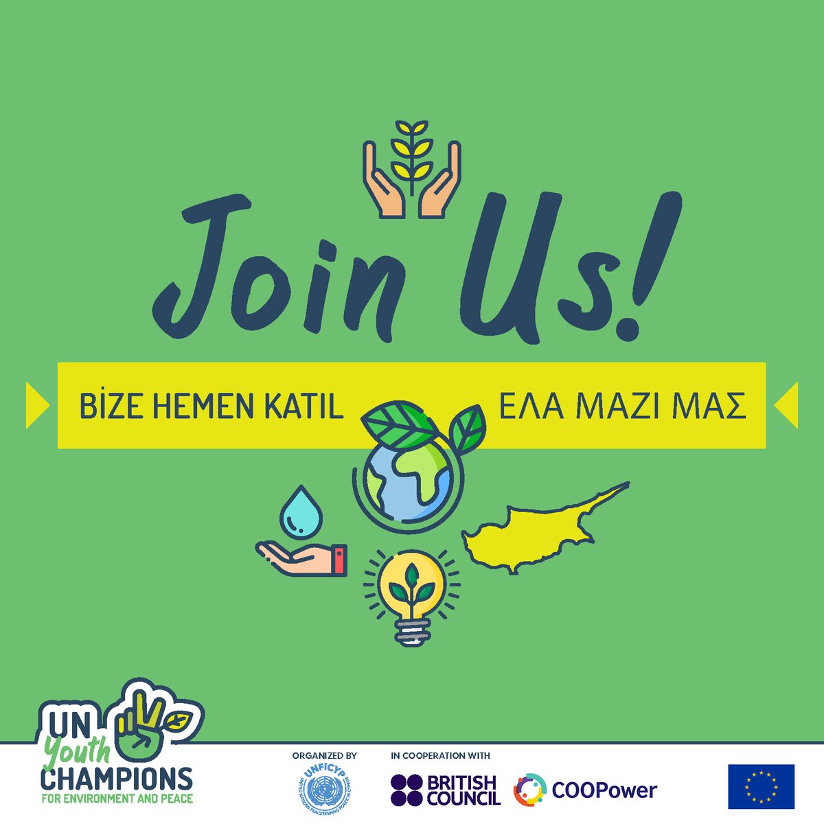 CyprusInno's tweet photo. Ready to build a greener future together🌱? Apply now to become a UN Youth Champions for Environment & Peace! The programme is organized together with @UN_CYPRUS, the British Council, and the #COOPower Project! Apply by 28 June: https://t.co/82qar7Nytu https://t.co/ndsIJY0LjU