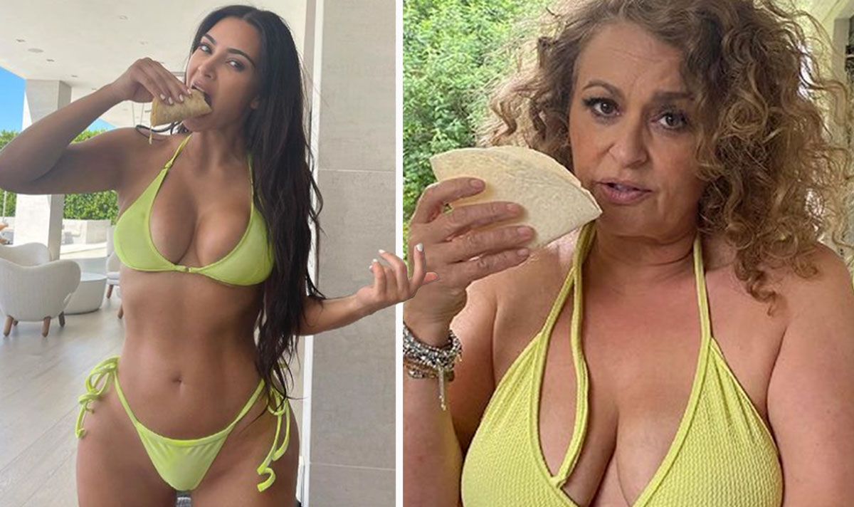 Nadia Sawalha strips down to eye-popping bikini to mock ...