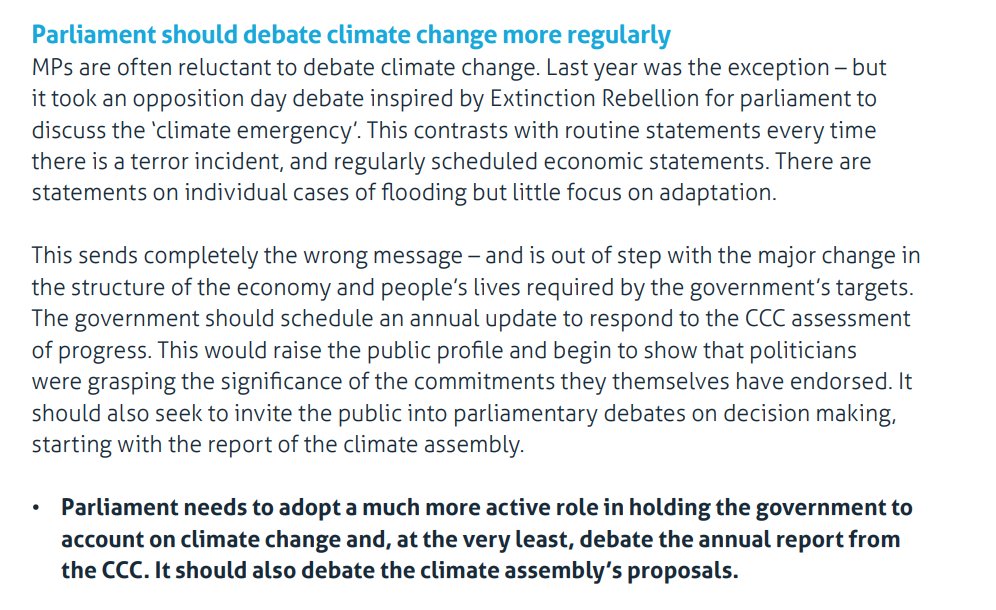 As we argued last year, parliament needs to take a much more active role in debating net zero. There has been a positive change in amount of net zero scrutiny by committees this year, but scale of changes means we will need to build broad political consent