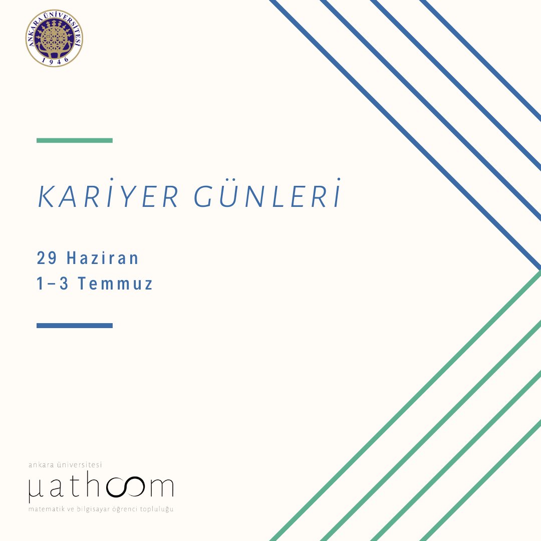 aumathcom's tweet photo. Matematik bölümünden mezun oldum, peki ya sonra?
Üniversite hayatında matematik bölümünü tercih ettikten sonra farklı alanlara yönelmiş insanları bir araya topladığımız etkinliğimizin konuşmacılarını duyurmaktan sevinç duyuyoruz.
#kariyergünleri #mathcom #ankaraüniversitesi https://t.co/y6bAxCPV1g