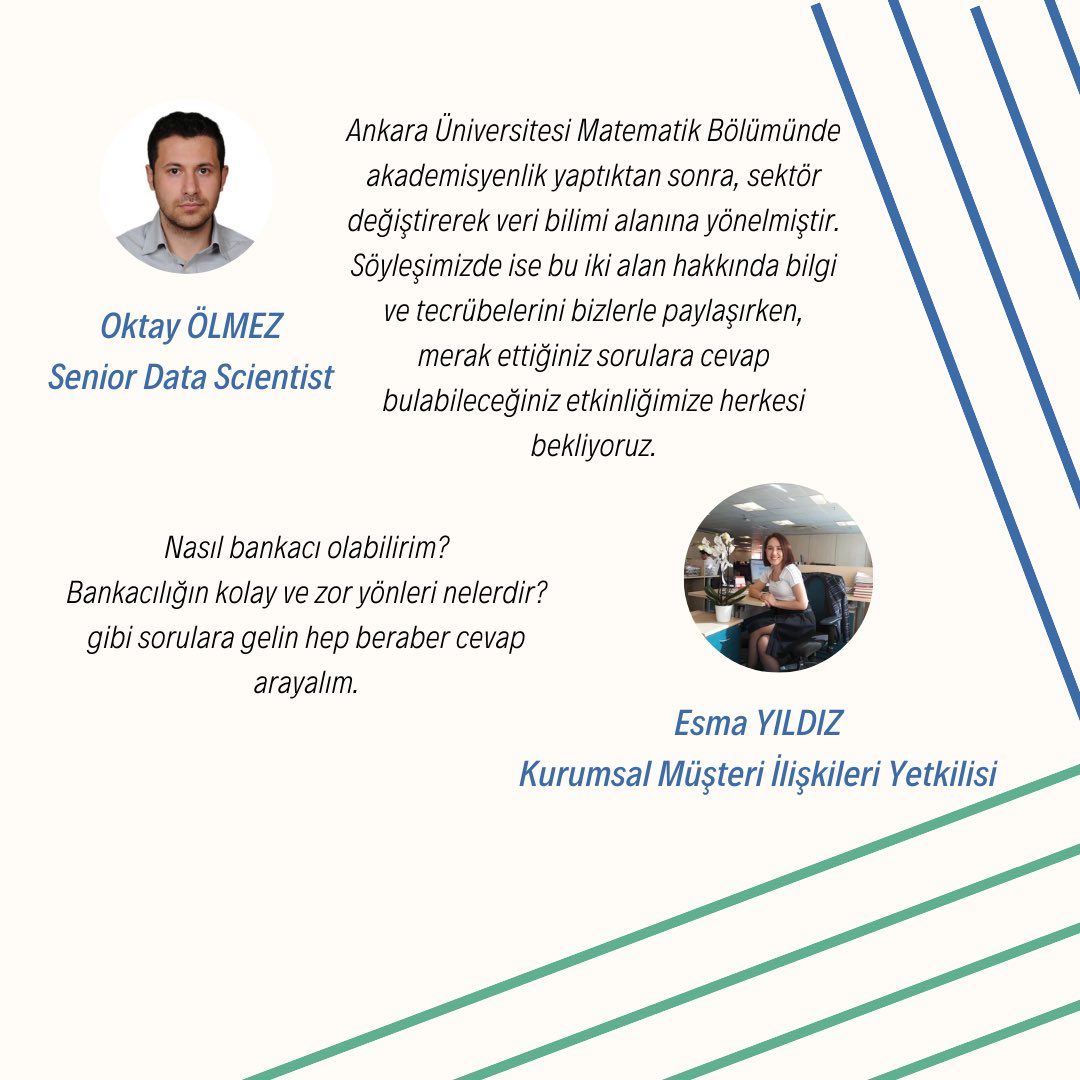 aumathcom's tweet photo. Matematik bölümünden mezun oldum, peki ya sonra?
Üniversite hayatında matematik bölümünü tercih ettikten sonra farklı alanlara yönelmiş insanları bir araya topladığımız etkinliğimizin konuşmacılarını duyurmaktan sevinç duyuyoruz.
#kariyergünleri #mathcom #ankaraüniversitesi https://t.co/y6bAxCPV1g