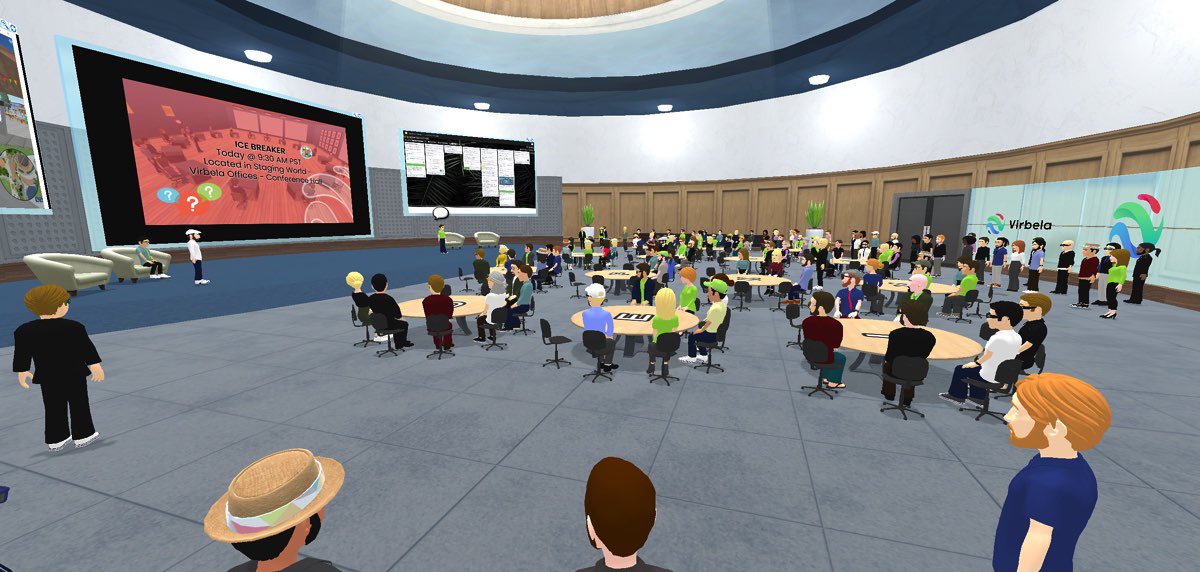 idovirtual's tweet photo. Team meetings of any size can be held inside the @idovirtual spaces powered by @VirbelaHQ . Contact us at team@idovirtual.co.uk for a private tour of all of our venues  #Virtual #wfh #meetings https://t.co/1sZmV3Mgz6