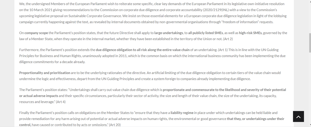 MEPs <a href="/RBCwg/">EP's Responsible Business Conduct working group</a> send a clear message to the <a href="/EU_Commission/">European Commission</a> on corporate human rights &amp; environmetal due diligence legislation to be presented as part of the #SustainableCorporateGovernance initiative ➡️bit.ly/3gJhejR