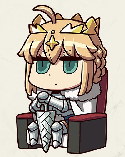 おぼぼぼぼぼ…かわいすぎるやろ…獅子王陛下のロンゴミニアドが傘…。あとアグラヴェイン卿めっちゃちょこんって座ってるがどうしためっちゃかわいいんじゃが…困り顔なんじゃが… 