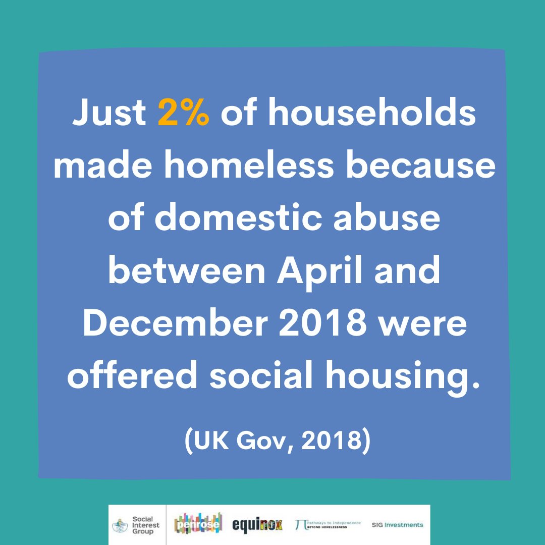 For those fleeing #DomesticViolence, finding settled accommodation can be extremely hard.

As a result, survivors can face homelessness or pressure to return to their abuser.

We will not stop working until every person has a safe place to call home.