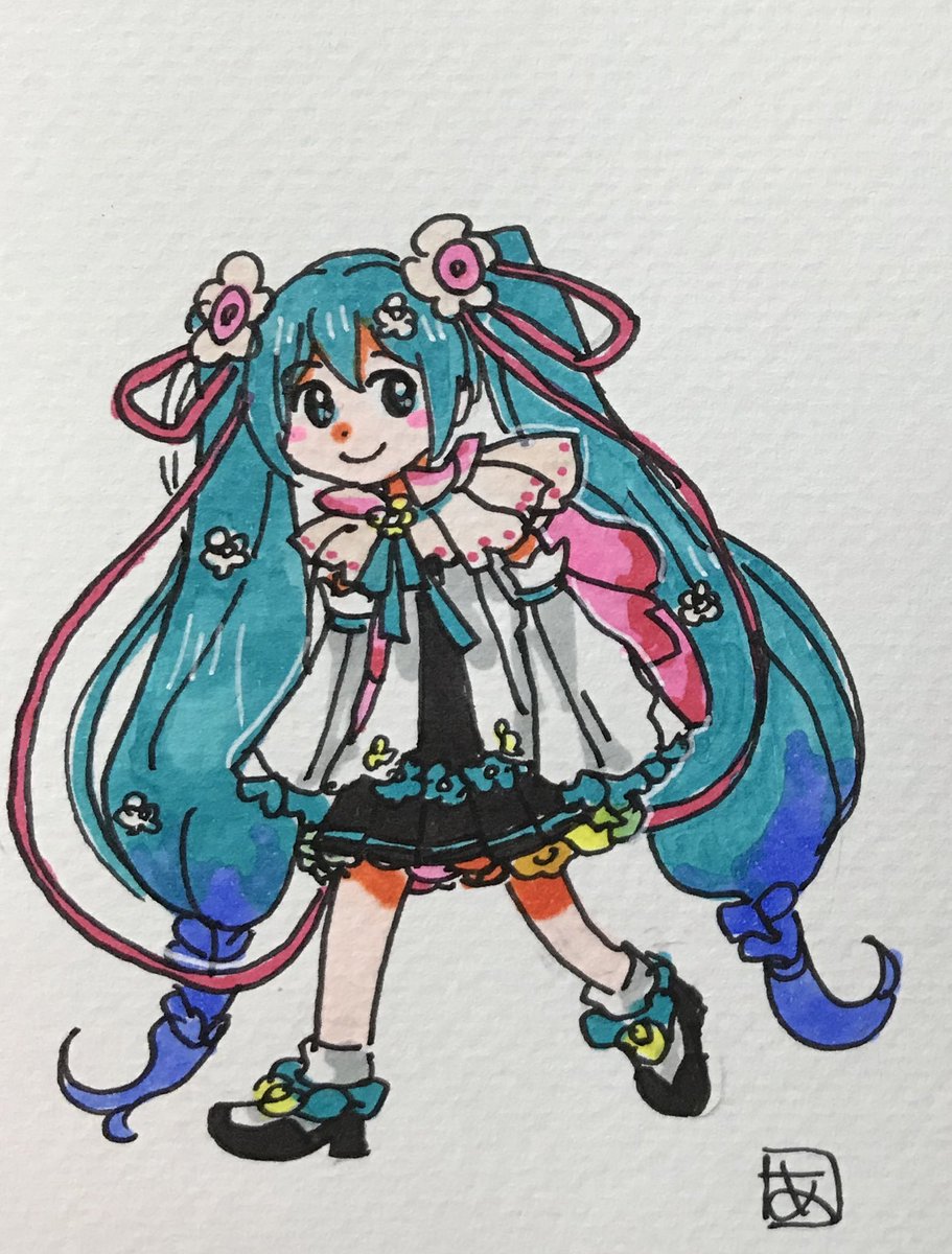 初音ミク ,null 「#初音ミク #マジカルミライ2021
今日も描いてみる。 」|あらがいのイラスト