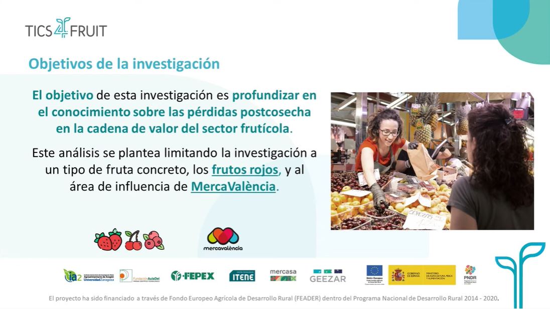 Mercasa_mercas's tweet photo. ➡️ Pilar Duarte de #Mercasa explica el estudio realizado en la Red de Mercas dentro del proyecto #TICS4FRUIT
Investigación cualitativa de la percepción de pérdidas postcosecha 🚚🍇 en la cadena de valor del sector frutícola 🍒🍈
En directo 📲https://t.co/r2MJGt7oMK https://t.co/9ECrdbd0K8