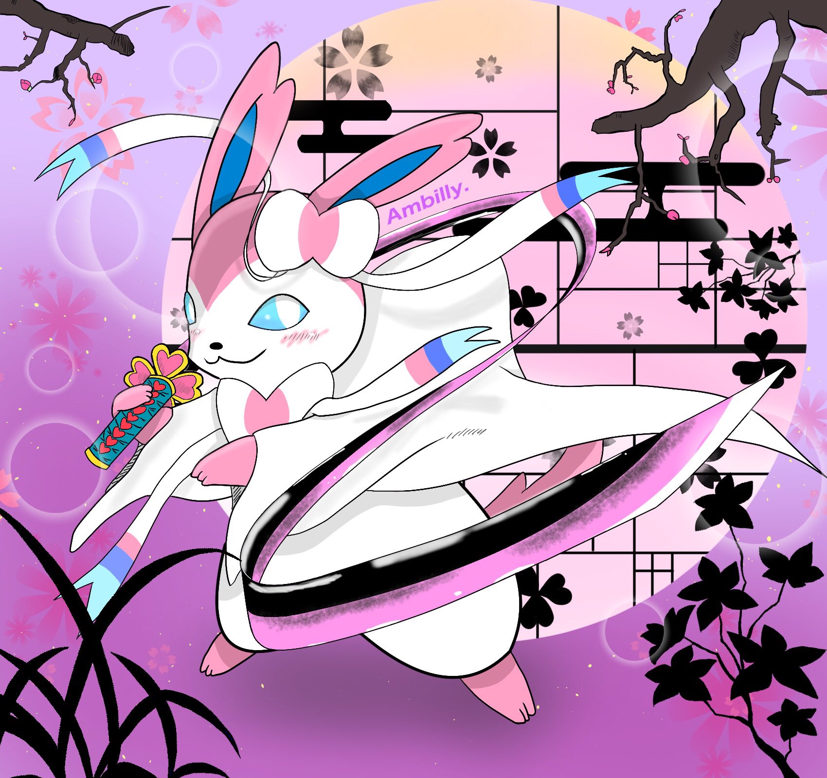 アンビリー No Twitter 甘露寺ニンフィア完成 リボンのヒラヒラと刀が難しかったぁ ポケモン ニンフィア イラスト 鬼滅の刃 甘露寺蜜璃 T Co Ti8pch3e4n Twitter