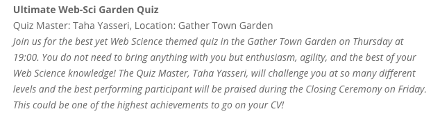 Taha Yasseri (@tahayasseri) on Twitter photo Over years I participated in <a href="/WebSciConf/">WebSciConf</a> in different capacities, this year as "The Quiz Master"! Join us on Thursday at 19:00 for the biggest challenge of your Web Science career yet! #websci21 websci21.webscience.org/programme-2/ Over years I participated in <a href="/WebSciConf/">WebSciConf</a> in different capacities, this year as "The Quiz Master"! Join us on Thursday at 19:00 for the biggest challenge of your Web Science career yet! #websci21 websci21.webscience.org/programme-2/
