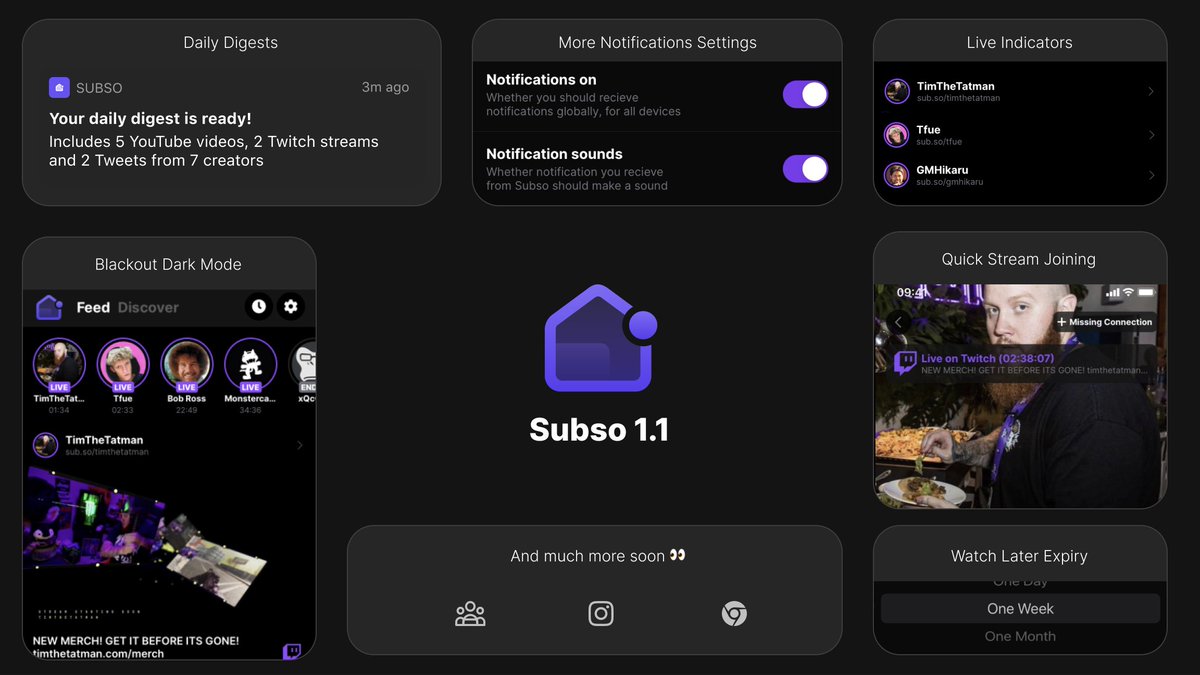 subsoapp's tweet photo. Now in Subso! 🔭

• Daily digests
• Blackout dark
• Live indicators

And much more — available now on iOS, Android and web. https://t.co/dmbPogMW13