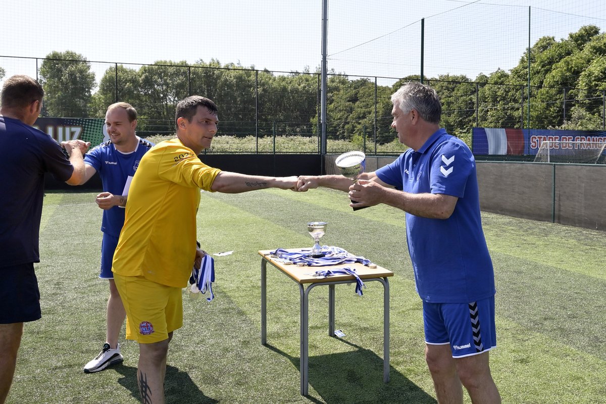EITC's tweet photo. ⚽️ The sun was shining at Goals Liverpool North today as we welcomed veterans from across the region for an Armed Forces tournament.

🤜🤛 We absolutely loved it and we hope those who joined us did too. 💙 https://t.co/GfmUEp7hUe
