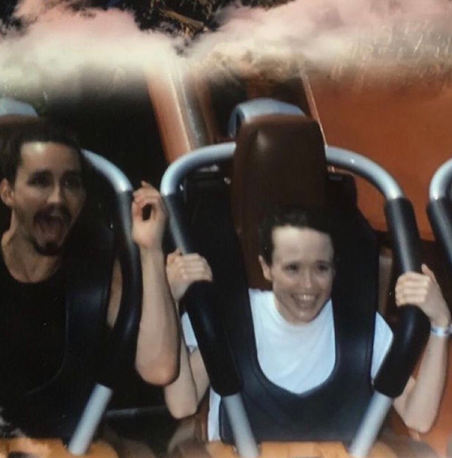 TheSheehab's tweet photo. Number Four and Number 7 reunited to film Season Two of The Umbrella Academy. Photos both posted by Elliot Page. The first photo when they started filming in June 2019 &amp; the second on a day off enjoying time out at ‘Canada’s Wonderland’ two years ago this week. #robertsheehan https://t.co/1Ul96FcYRz