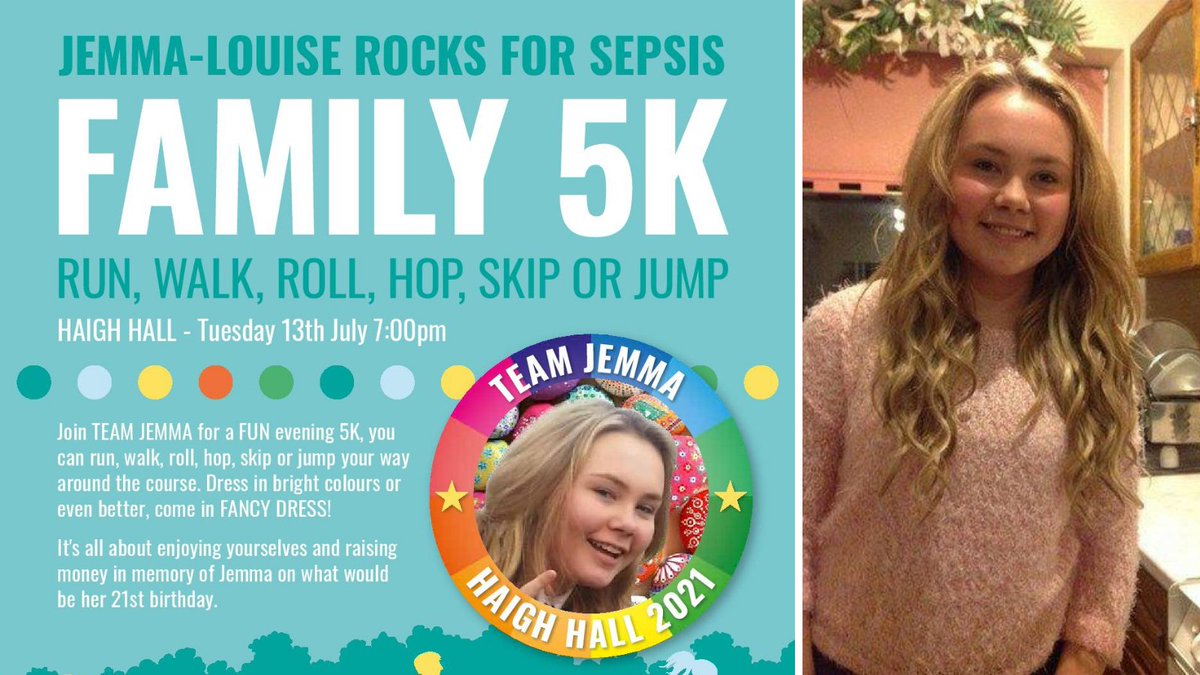 Jemma tragically lost her life to #sepsis when she was just 13 🌻. 
To celebrate her 21st birthday, her family have organised a 5k at Haigh Hall on Tuesday 13th July, and will be kindly donating funds raised to UKST in her memory.
Tickets available here!👇
eventbrite.co.uk/e/jemma-louise…