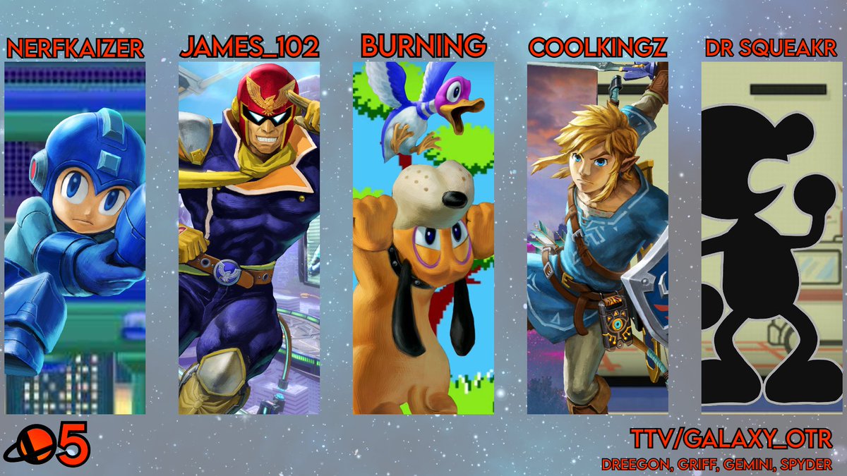 OH SHIT ORBIT 5 ITS HAPPENING
THURSDAY 24TH 5PM BST twitch.tv/galaxy_otr
BO5 ROUND ROBIN
@NerfKaiZer_YT 
<a href="/james_102/">James_102</a> 
<a href="/BurningT_/">tomhausen</a> 
<a href="/coolkingz10/">C-K</a> 
@DrSqueakr 
with <a href="/DreeGonSMASH/">Old DreeGon account</a> @Griff2815 <a href="/Gemini_ssb/">Gemini</a> and <a href="/td_spyder/">Spyder</a> on the mic!!
ty @LSB_Kars for another fabulous graphic :3
