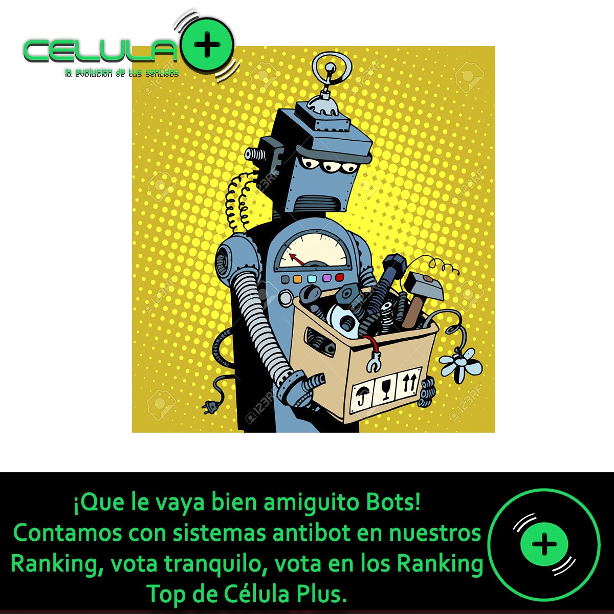 Nuestro cambio de imagen va de la mano con nuestros sistemas, así que dile Adiós a los Bots y a los tramposos. Vota seguro y tranquilo en nuestras categorías y sigue disfrutando de la mejor música en celulaplus.cl

#LosDestacadosDeLaSemana