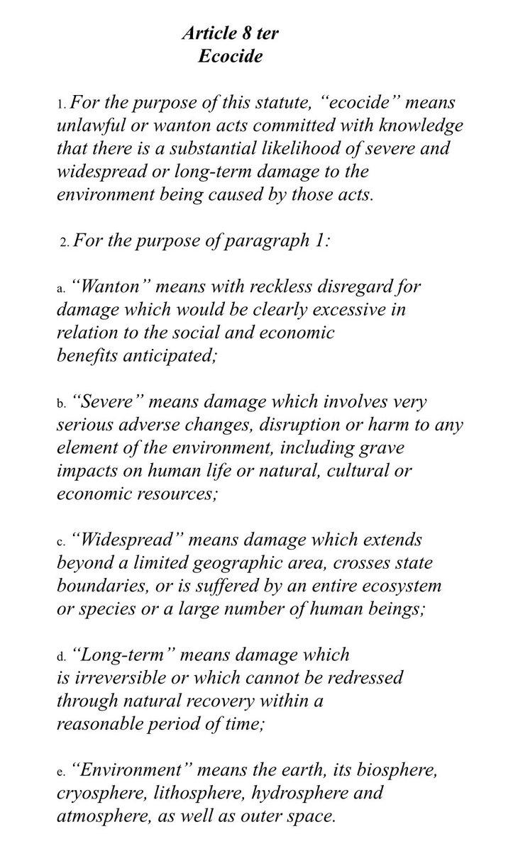 ChristinaVoigt2's tweet photo. Proud to and grateful for having served on the panel of international legal experts to provide a definition of «ecocide». Here it is: https://t.co/X0MAAH2aDu
