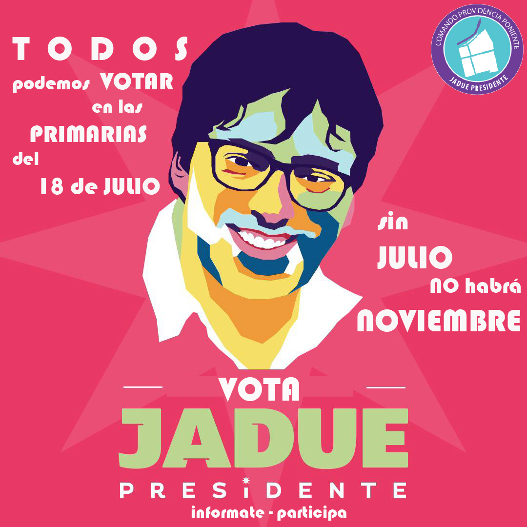 VOTE
INFORMESE
PARTICIPE

#SinJulioNoHayNoviembre 
#JadueMeDaConfianza 
#JaduePresidente 
#ComandosXJadue 
@ComandoBelloto <a href="/por_jadue/">Comando Tuiteros Por Jadue #JaduePresidente2022</a> <a href="/comandosxjadue/">Comandos de Base x #JaduePresidente</a> <a href="/valpolalleva/">#TraidorAsesinoTerroristaLadronCobarde</a>