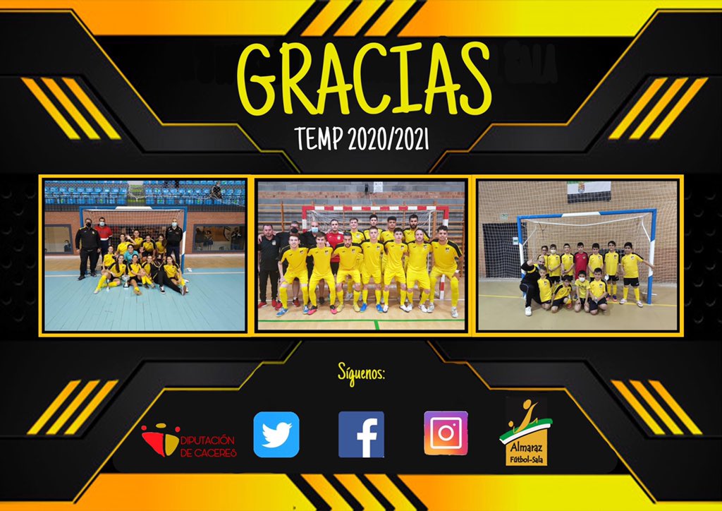 almarazfs's tweet photo. 💥GRACIAS💥

Queremos agradecer 👏👏👏 a todos nuestros patrocinadores,colaboradores y monitores que han hecho posible que esta temporada 20/21 salgan adelante. 

Damos por finalizada una dura temporada y a recargar pilas.

#vamosAFS 🖤💛🖤💛 https://t.co/4iOw4nW4Qs