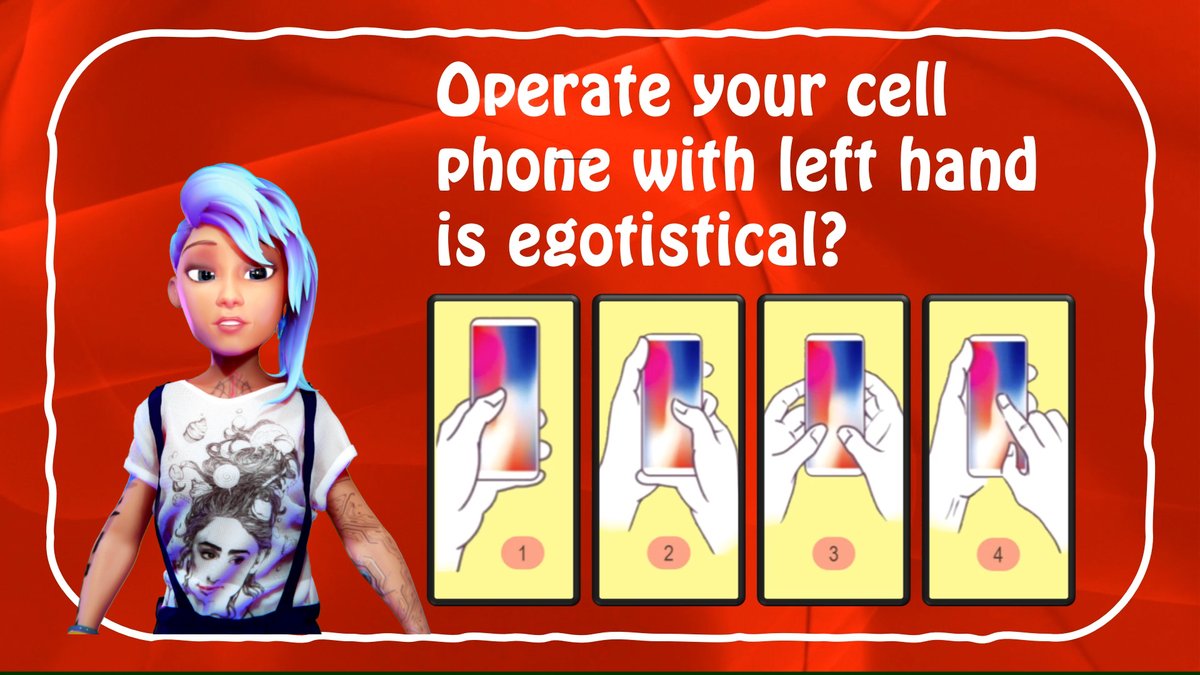 lkkiNana's tweet photo. #personalitytest #psychologicaltest #psychologicalquiz #personalitytraits #hiddenpersonality #hiddenharacter #subconsciousmind
https://t.co/tBpQGV4ntM
Choose the way you usually hold and operate your smartphone. You will find the decoding of your choice. https://t.co/JSPIqxR8gG