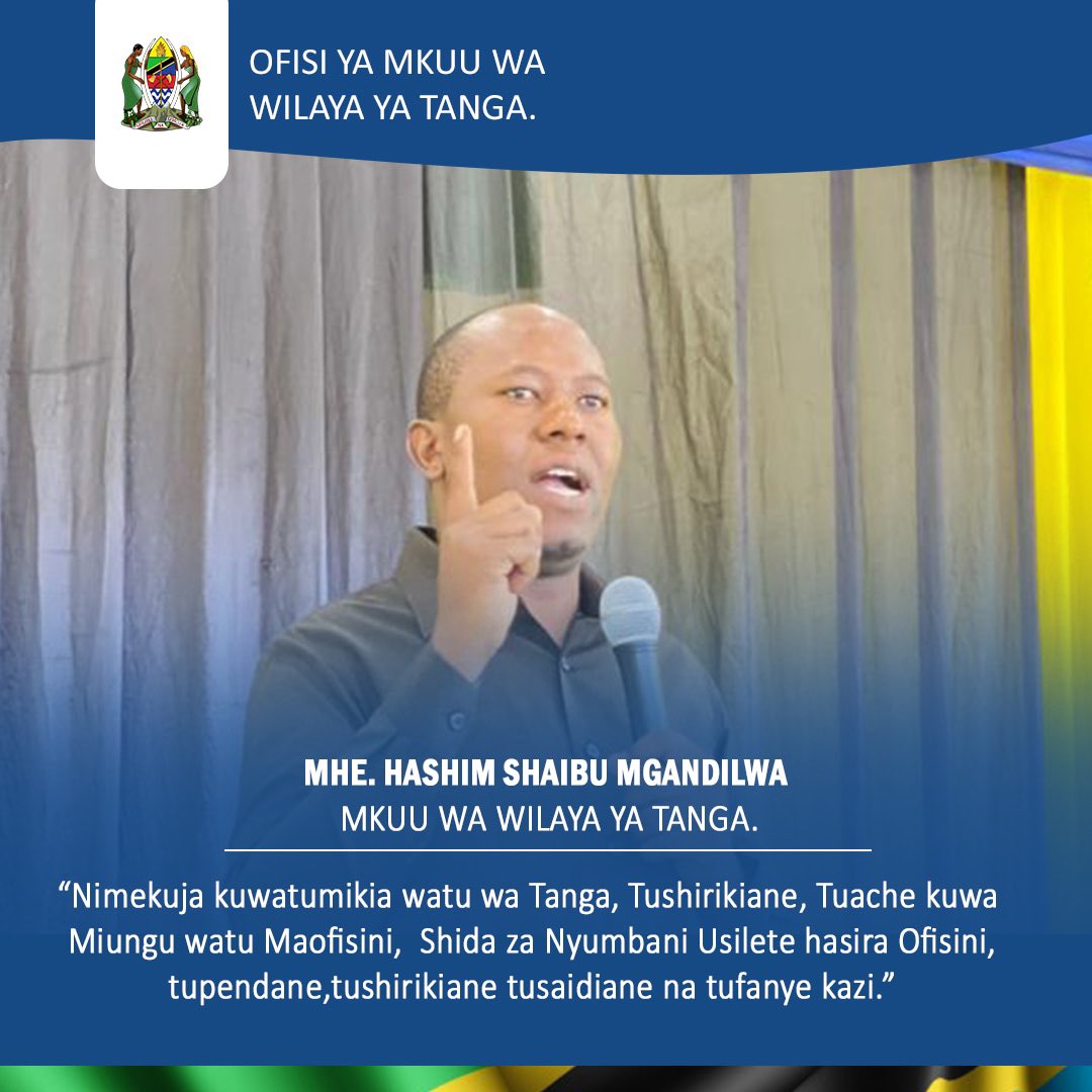 TangaCC's tweet photo. #Kikaokazi
Mkuu wa Wilaya ya Tanga Mhe.Hashim Mgandilwa leo amekutana na Watumishi wa Jiji la Tanga, ngazi ya Mtaa, Kata,Waratibu Elimu Kata,Wakuu wa Idara na Vitengo na Watumishi wote waliopo Ofisi Kuu Ya Halmashauri katika Kikao cha Utambulisho na Maelekezo ya Utendaji kazi https://t.co/1L05fBKVD5