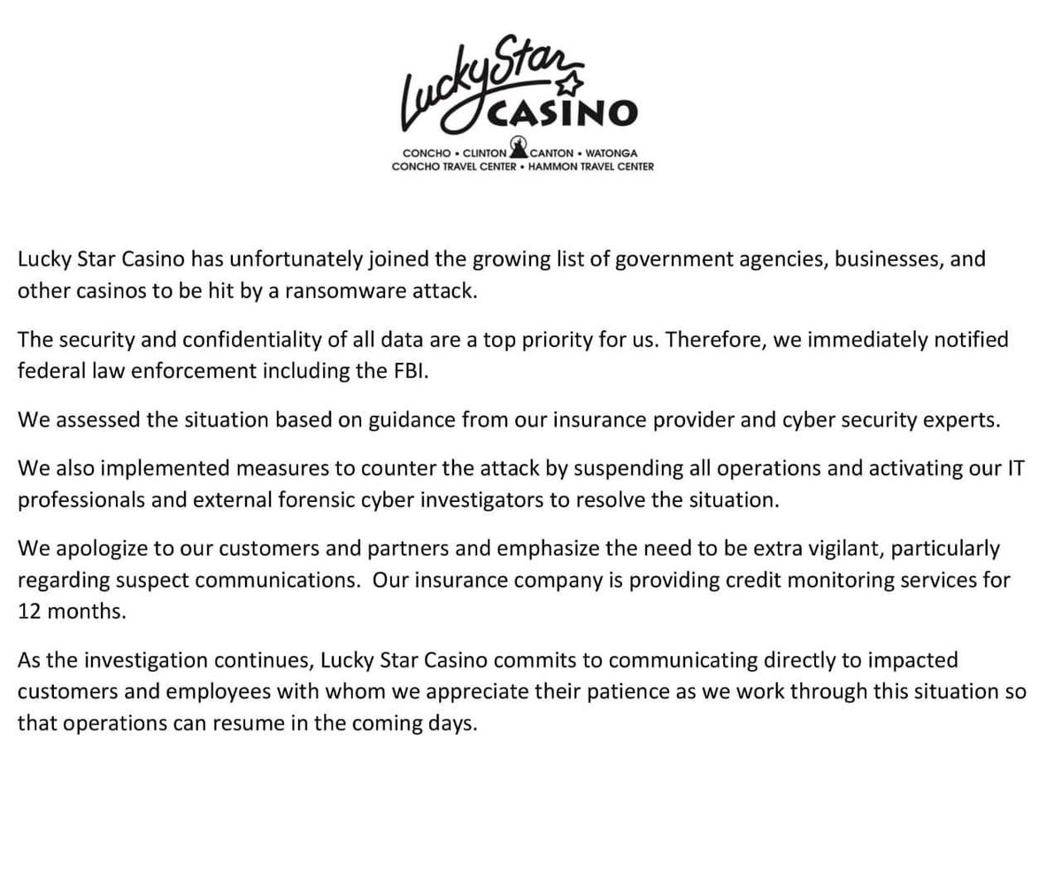 Repetitititive's tweet image. More tribal casinos hit by ransomware.