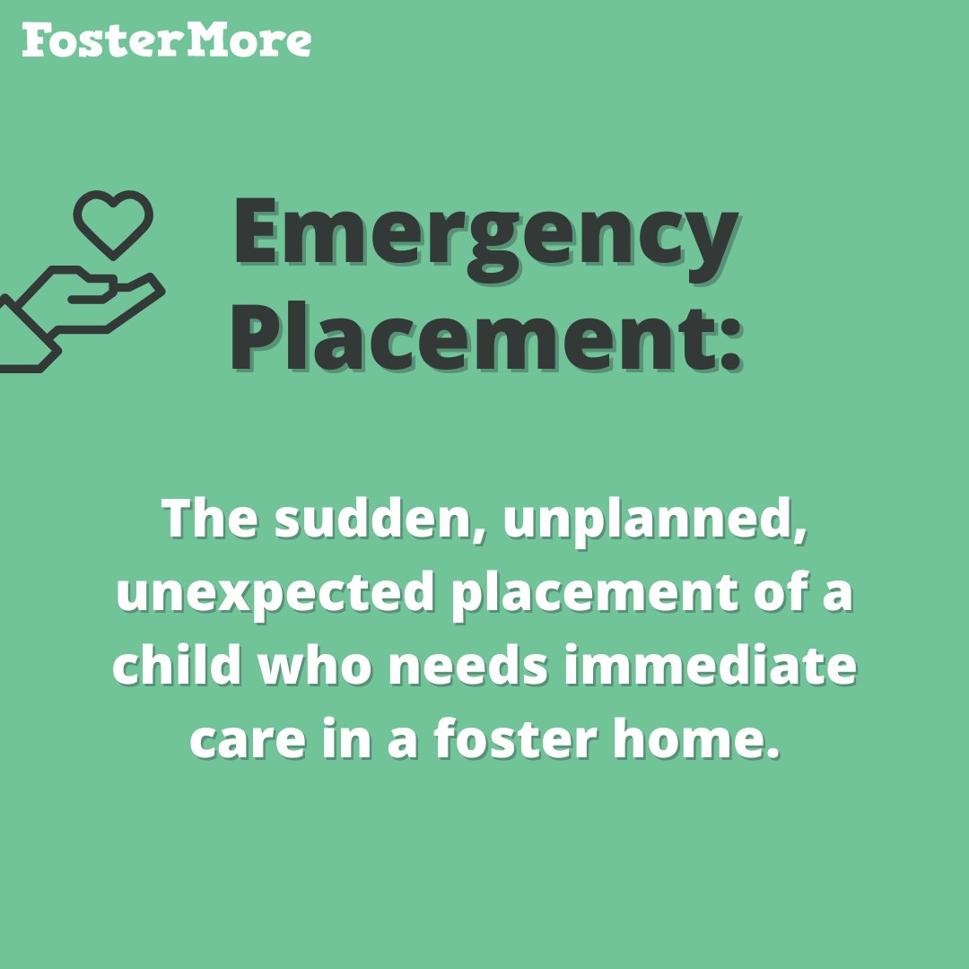 FosterMore's tweet photo. Emergency placement is a short-term solution for youth needing care until a long-term foster family is found. An emergency placement is typically found after one to two days and can leave the child or teen feeling confused and scared. #FosterFact https://t.co/1yUADLqPVt