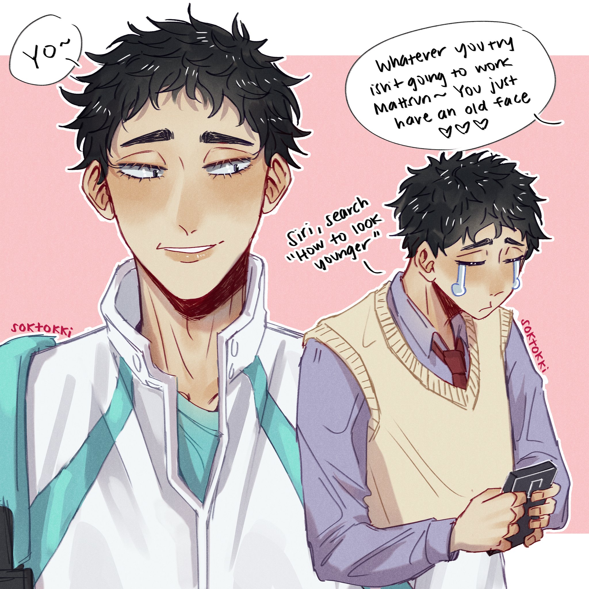 sharon🌙🐰 on X: Just a lil matsuhana for the soul 🥺💓💓 (i was actually  just finishing the hanamaki i had started months ago when i decided to do a  matsukawa one too