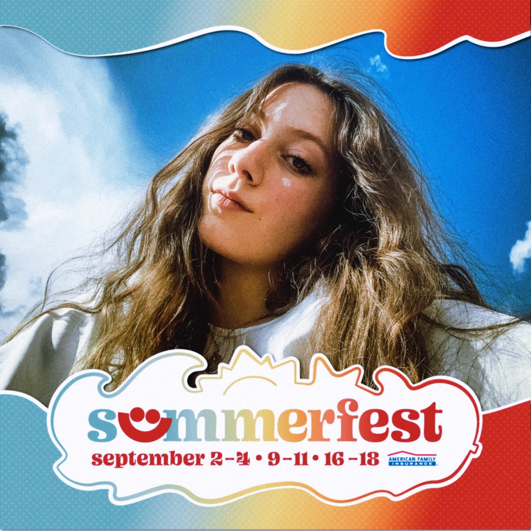 ginabrooklynn's tweet photo. very excited to announce that I’ll be performing at @Summerfest this year, opening up for @jadebirdmusic &amp; @torreslovesyou on the Johnson Controls world Sound Stage on September 10th at 5:30 PM 💖💖💖

GET SOME TICKETS: https://t.co/8vOxu8Ch59

I CAN’T WAIT TO SEE U!!!!!😇😇😇 https://t.co/31WDFT7Z9X