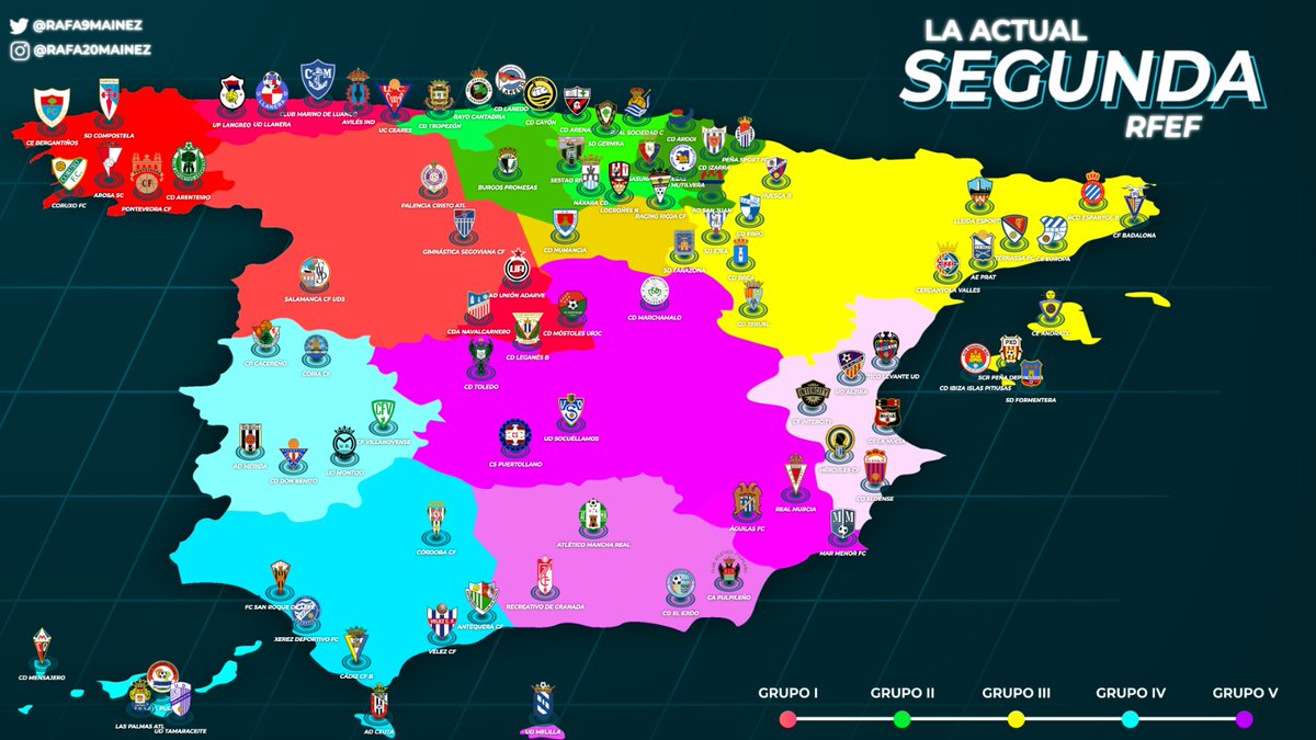 🚨 Actualizamos el MAPA de la #SegundaRFEF con sus respectivos Grupos.

¿Os gustan? 🤔

Mira que le ha quedado bonito a <a href="/fubolo_/">Alex García</a>