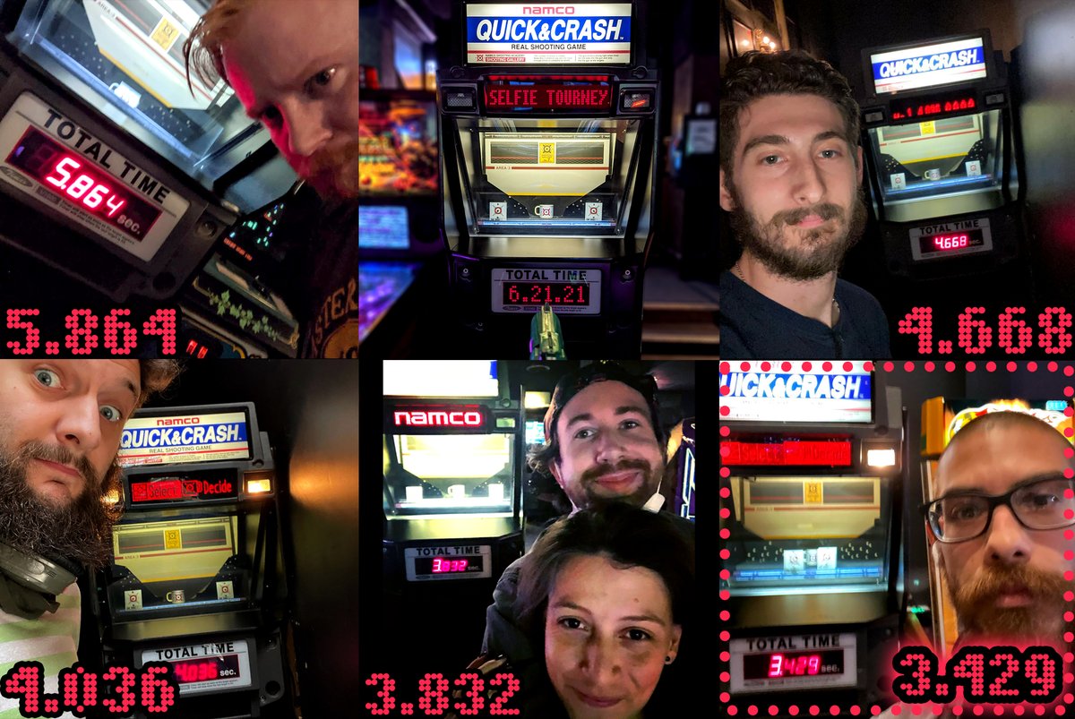 barcade's tweet photo. Congrats to Manny, our Quick & Crash selfie champ! Making our newly re-opened Highland Park location proud!! Thanks to everyone for their submissions—we had a real competitive shootout last night. #Barcade #QuickAndCrash #Namco https://t.co/Tu5dusCPHF